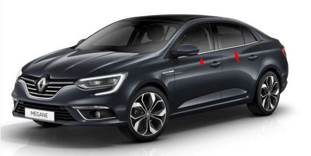 Renault Megane 4 Sedan 2016 ve Sonrası Krom Cam Çıtası 6 Parça image 2