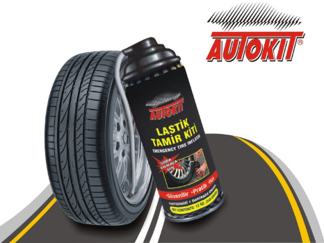 AUTOKİT Lastik Tamir Edici Şişirici Sprey Lastik Tamir Kiti 450ml image 0