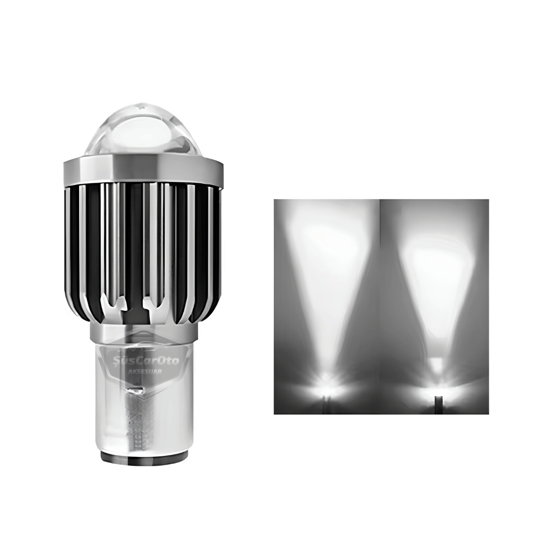 Otomobil Araç Motosiklet Mercekli Far Ampulü Led Far Beyaz CSP Led Xenon Lamba Delici Yayıcı Uzun Kısa 1 Adet H4 image 7