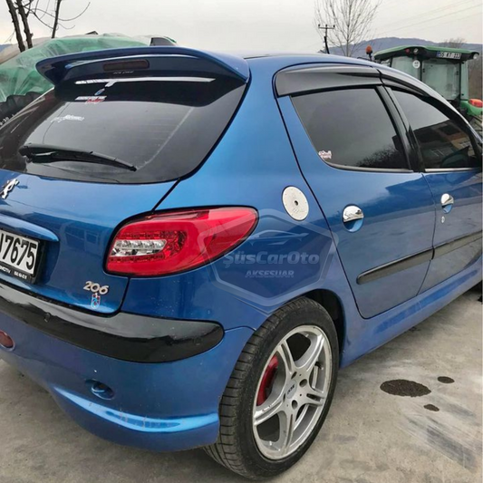 Peugeot 206 206+ 1998-2012 Uyumlu Mugen Cam Rüzgarlığı Seti Piano Black 4'lü İthal image 1