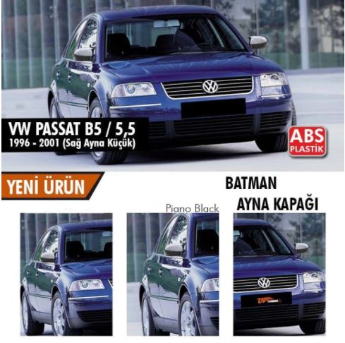 Vw Passat B5-5.5 1996-2001 Batman Yarasa Ayna Kapağı Piano Black ABS Plastik image 0