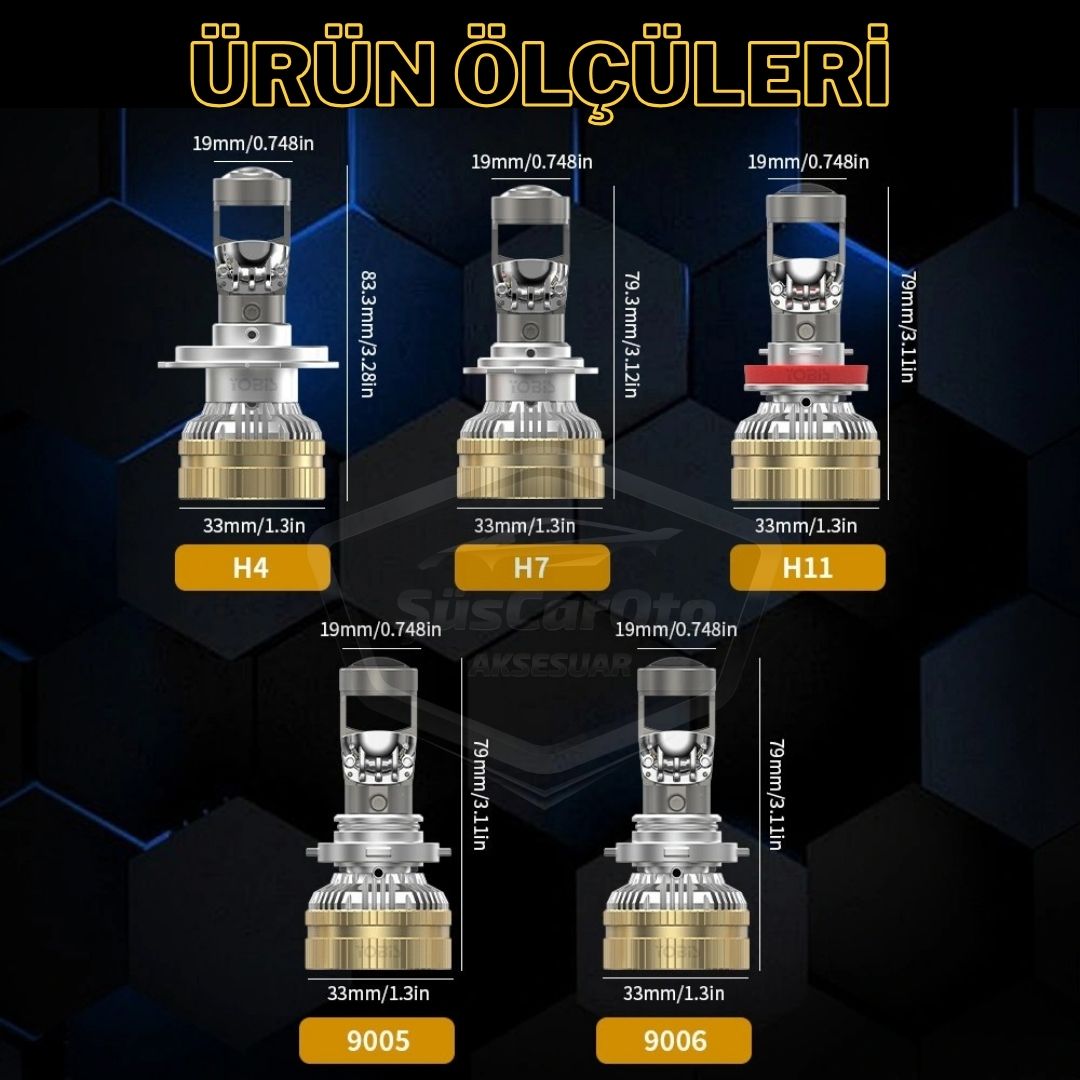 H4 Lazer Mercekli Far Ampulü Ufuk Çizgili Otomobil Araç Motosiklet Uyumlu Profesyonel Mini Projektör LED Beyaz Led Xenon Lamba 8200LM Şimşek Etkili Uzun Kısa 2 Adet 12/36v 55W image 8