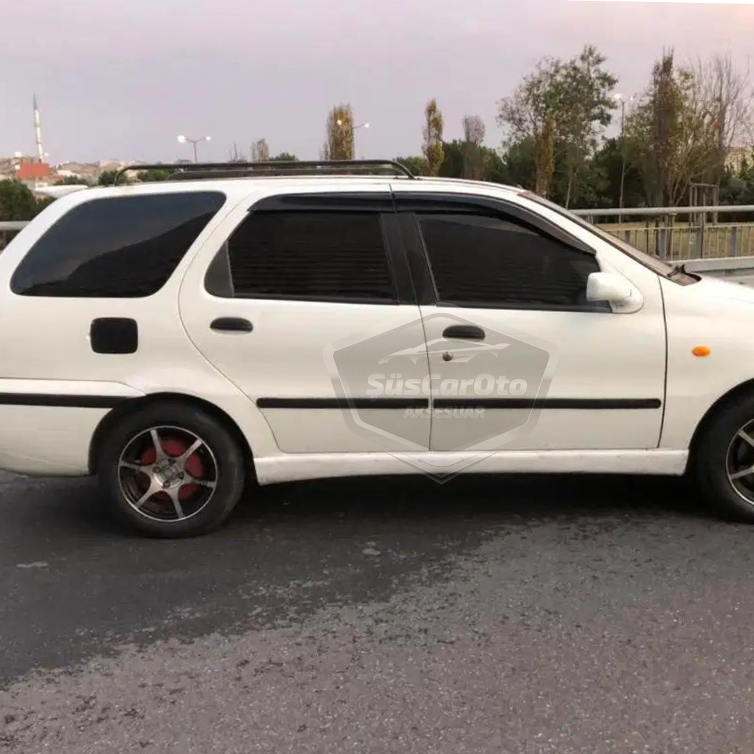 Fiat Albea Palio Siena Hb&Sedan Uyumlu Mugen Cam Rüzgarlığı Seti Piano Black 4'lü İthal image 9