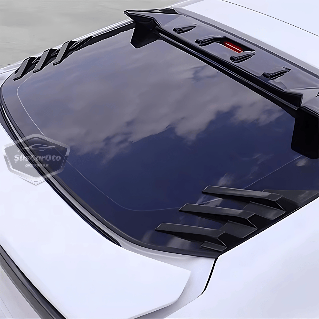 3D Sportif Üniversal Her Araca Uyumlu Arka Cam Havalandırma Venti Air Scoop İthal Dekor Ventil 2 Parça Siyah Sağ Sol Takım image 9