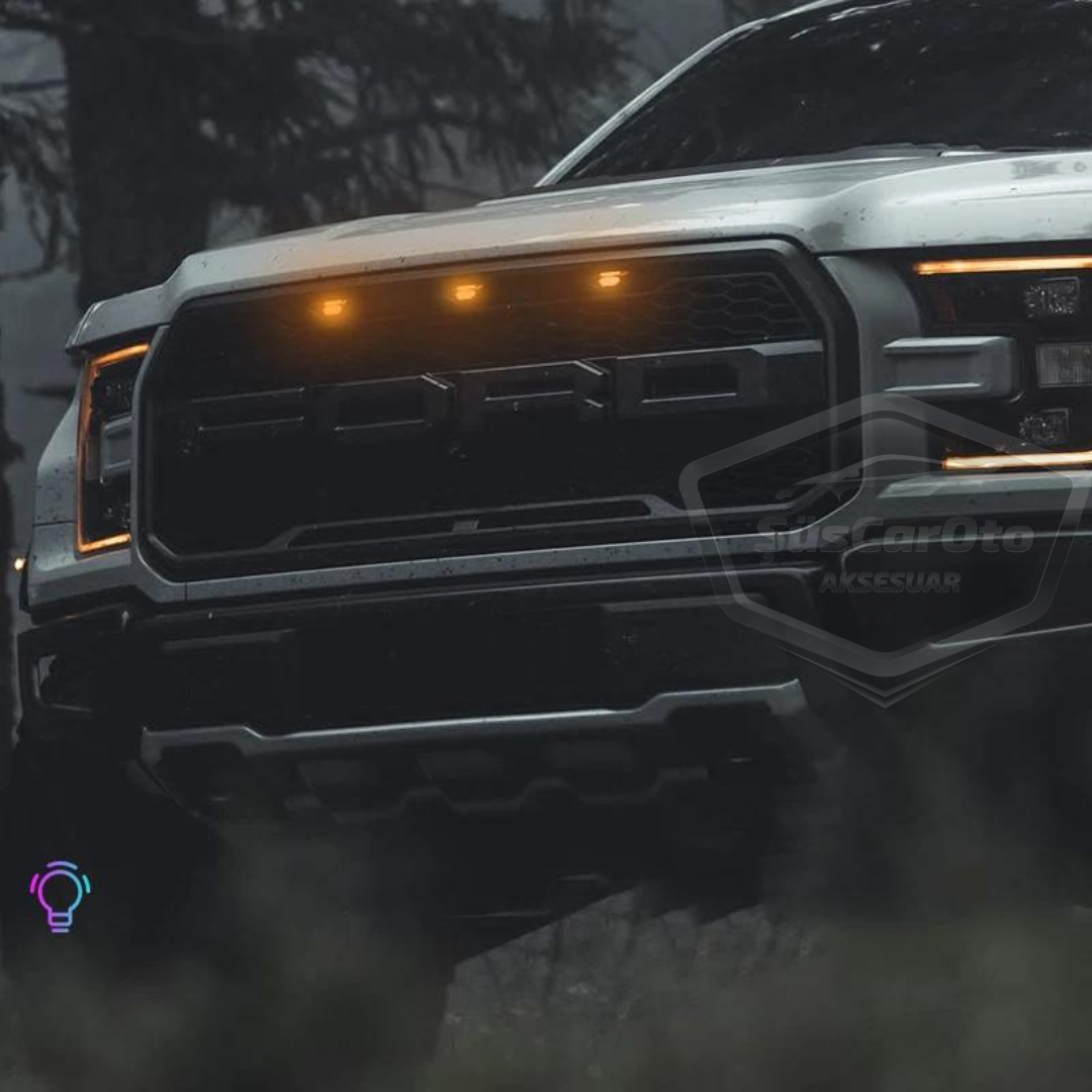 Üniversal Oto RGB Ön Panjur Ledi App Kontrollü Araç Ön Izgara Aydınlatma Off Road Suv Dekoratif Panjur Lambası 4'lü 12V image 9