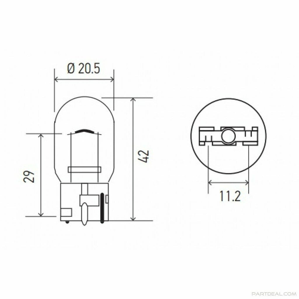 Diadem Ampul T20 W21/5W Park Sinyal Ampulü Gündüz Farı 12V 2'li Takım image 2