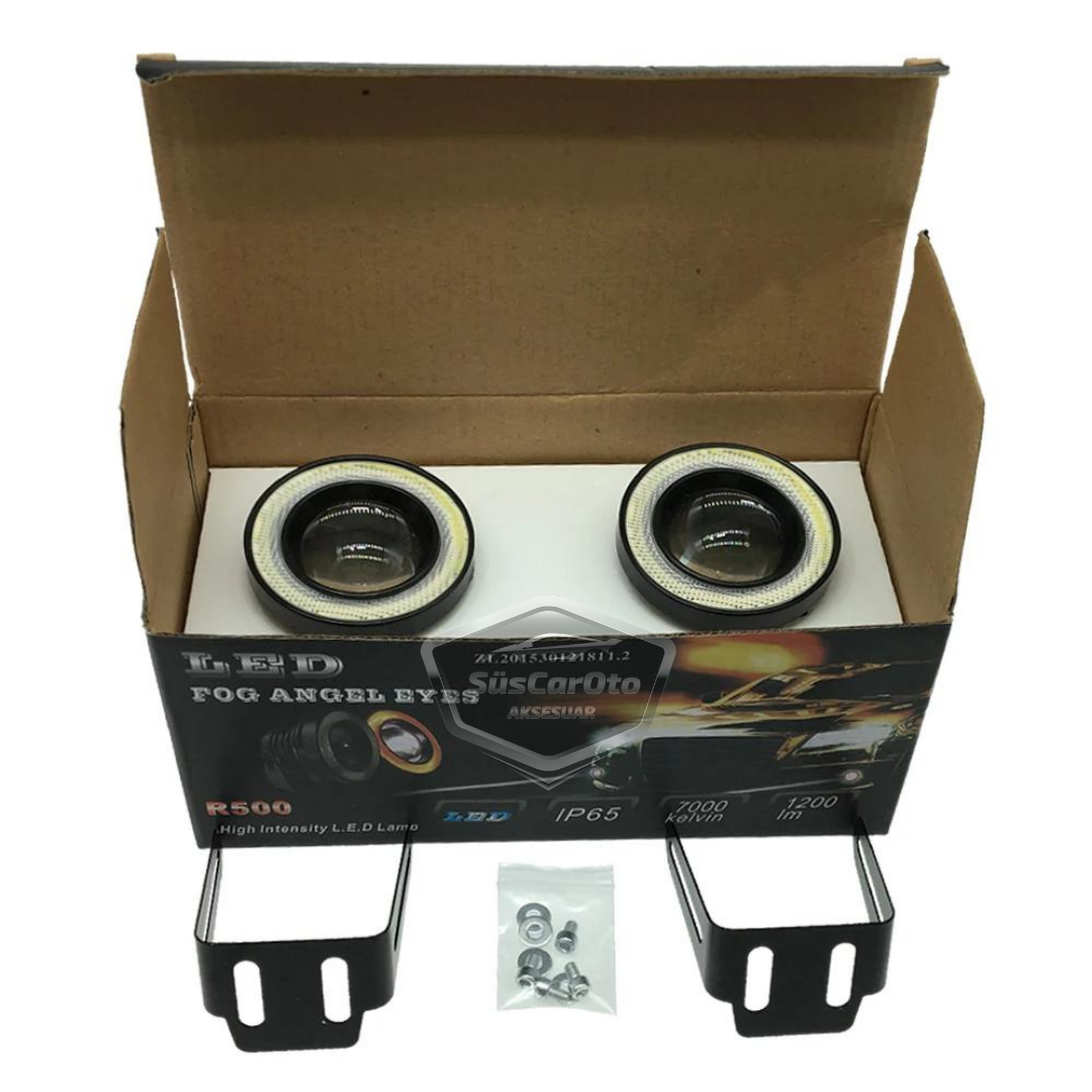 Citroen Nemo 2008-2022 Uyumlu Üniversal Mercekli Angel Sis Farı Metal Su Geçirmez 76 mm Turuncu Halkalı Gündüz Farı Angel Eyes 2 Adet image 9