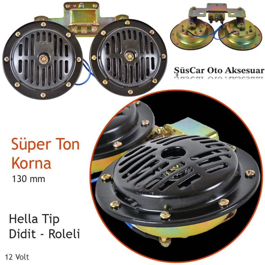PMX Süper Ton Didit Korna Set (Hella Tip) Roleli 12V 130 mm image 2