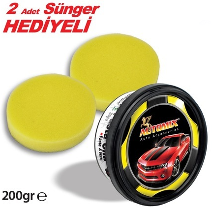 Automix Carnaubalı Pasta Cila Seti 200 gr 2 Adet Sünger Hediyeli image 2