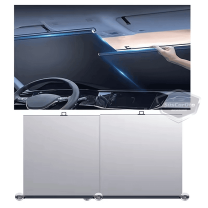 Universal Oto Katlanır Stor Perde Güneşlik Ön Arka Cam Gölgelik Otomatik Sürgülü Yeni Nesil Güneş Koruyucu Oto Araba Suv Tır 73 cm x 105 cm 2 Adet image 5