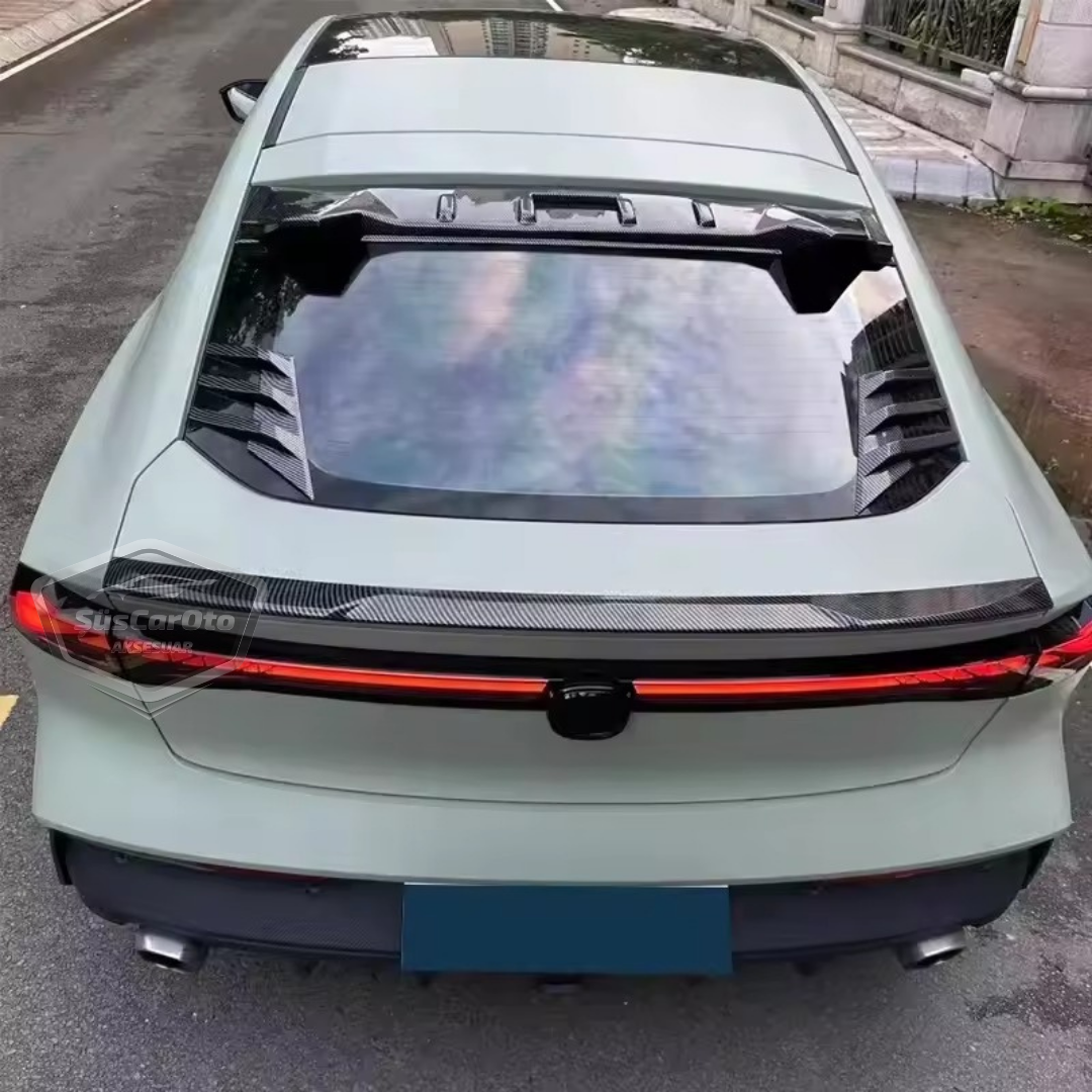 3D Sportif Üniversal Her Araca Uyumlu Arka Cam Havalandırma Venti Air Scoop İthal Dekor Ventil 2 Parça Siyah Sağ Sol Takım image 8
