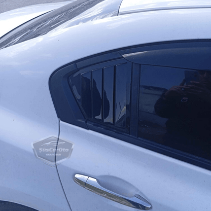 Honda Civic FB7 2012-2016 Uyumlu Kelebek Cam Izgarası Kelebek Cam Vizörü Havalandırma Sağ Sol Takım Parlak Siyah image 1