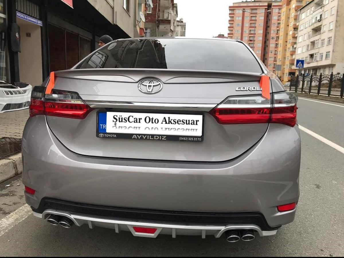 Toyota Corolla 4 Çıkışlı Egzoz Görünümlü Difüzör Arka Tampon Eki image 0