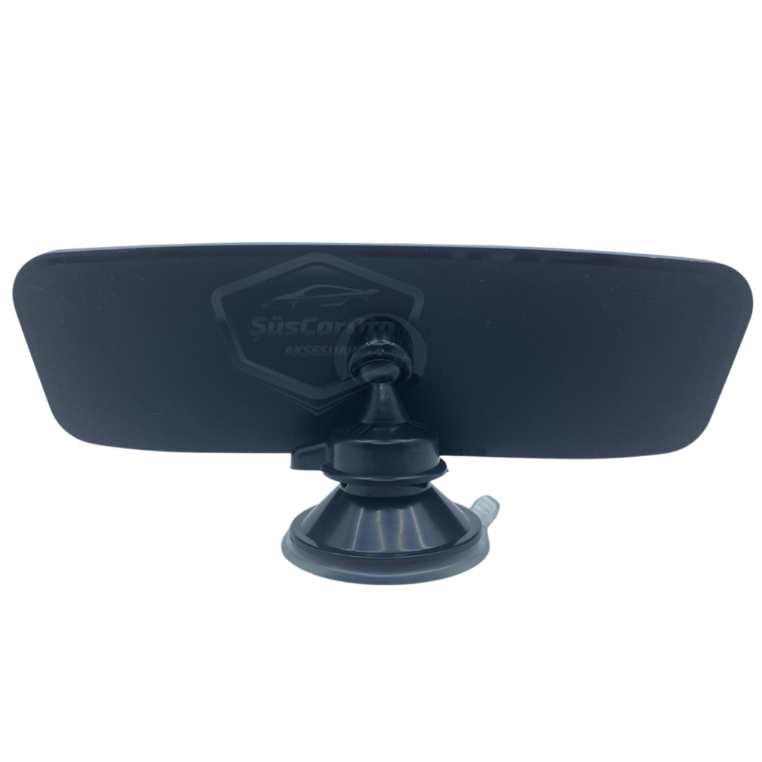 Her Araca Uyumlu Siyah Çerçeveli Dikiz Aynası 55 mm x 200 mm Vantuzlu İç İlave Ayna image 3