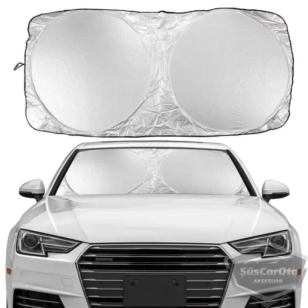 Oto Katlanabilir Premium Ön Güneşlik Ön Arka Cam Gölgelik Metalize Yeni Nesil Güneş Koruyucu Oto Araba Suv Tır 69 cm x 149 cm image 4