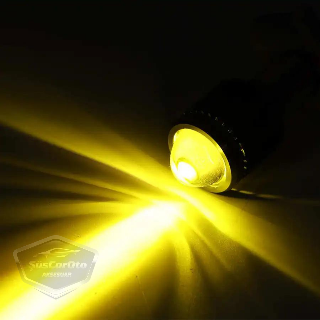 Seat İbiza Mk4 2008-2017 Uyumlu Mercekli Far Ampulü Led Xenon Çift Renk Sarı-Beyaz Far Şimşek Etkili CSP Led Lamba Uzun Kısa 2 Adet Takım image 5
