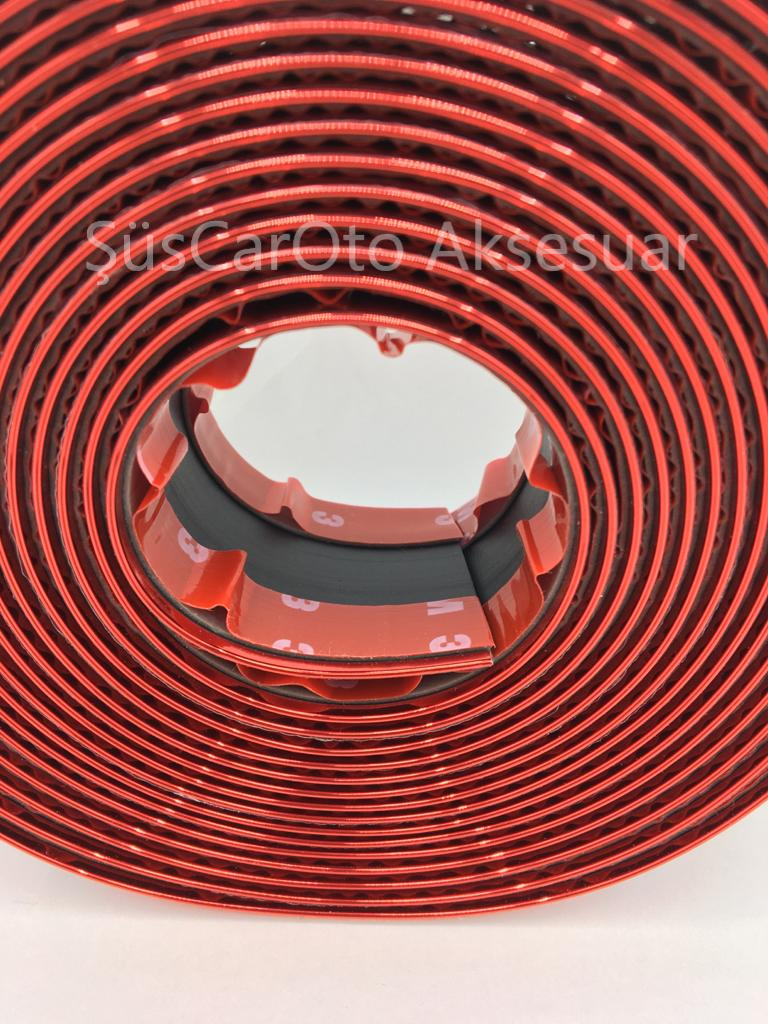 5D Tampon Bagaj Kapı Eşiği Koruyucu Şerit Bant Kırmızı PianoBlack image 7
