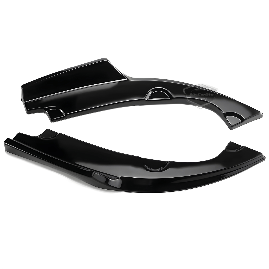 Honda Civic FC5 2016-2021 Araca Özel Parlak Siyah Arka Çıkıntılı Flap Kanatlı Arka Ek ABS Plastik Piano Black Arka Tampon Bıçak image 1