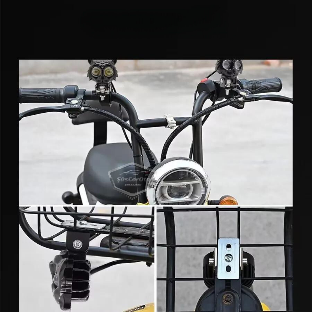 Kedi Göz Sis Farı Çift Renk Sarı-Beyaz 9-60V Araç Motosiklet Off Road Led Lamba Delici Yayıcı Projektör 50W Metal Arazi Çalışma Lambası 1 Adet image 9