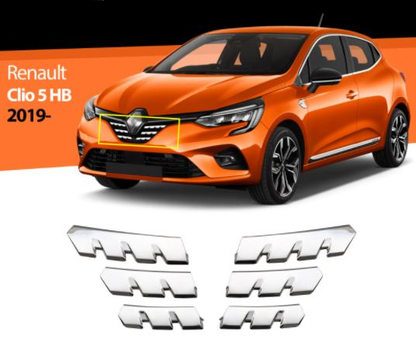 Renault Clio 5 Krom Ön Panjur 6 Parça 2019 ve Üzeri image 0