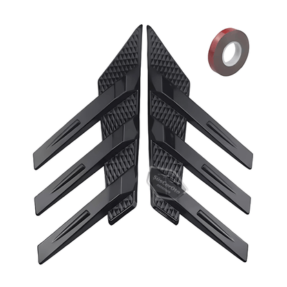 3D Sportif Üniversal Her Araca Uyumlu Arka Cam Havalandırma Venti Air Scoop İthal Dekor Ventil 2 Parça Siyah Sağ Sol Takım image 1