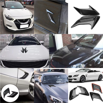 Üniversal Piano Black Kaput Çamurluk Venti Izgarası Sağ Sol 2 Adet Mini Scoop image 7