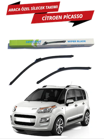 Citroen Picasso 2009-2010 Sentinel Araca Özel Muz Ön Silecek Takımı Sağ Sol image 0