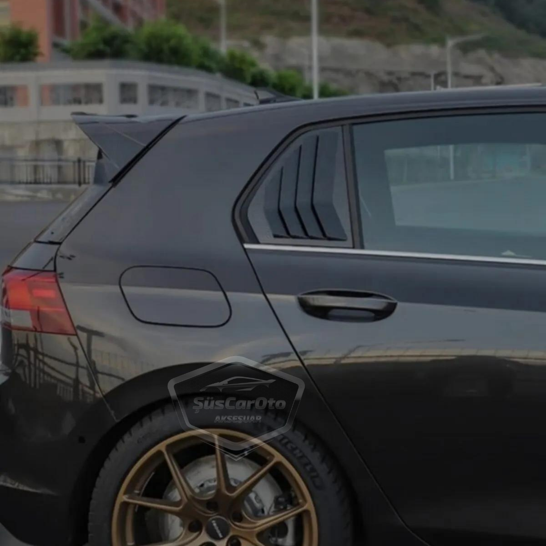 Vw Golf 8 2019 Sonrası Uyumlu Kelebek Cam Izgarası Kelebek Cam Vizörü Havalandırma Sağ Sol Takım Parlak Siyah image 1