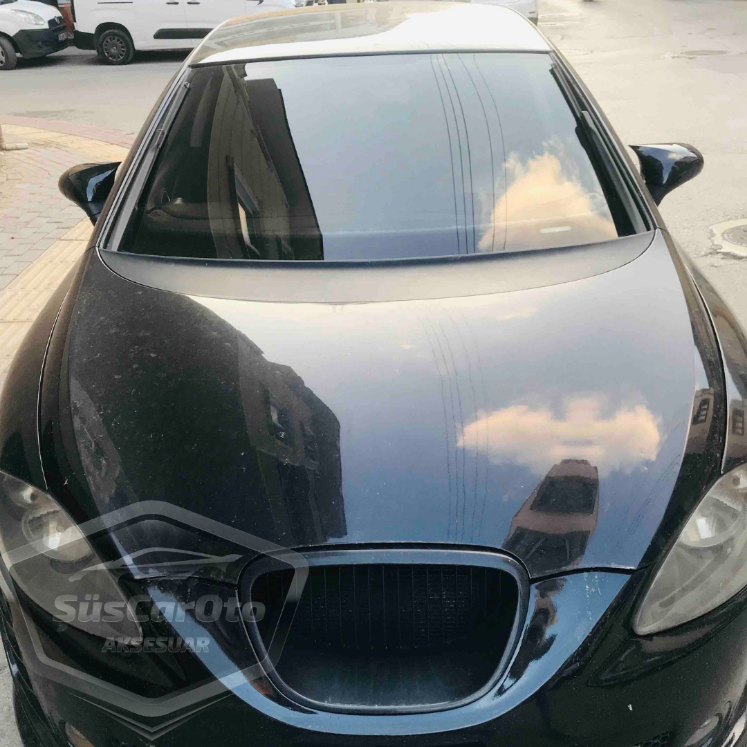 Seat Leon Mk2 2005-2008 Makyajsız Kasa İle Uyumlu Batman Yarasa Ayna Kapağı Piano Black ABS Plastik image 6