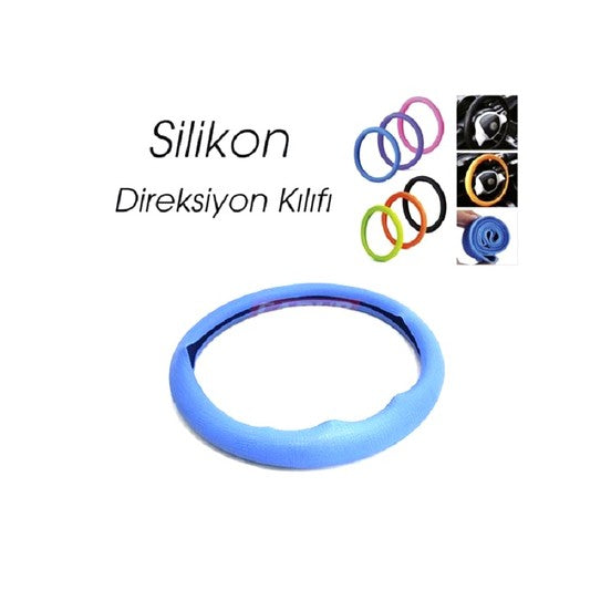 Carub Ultra İnce Kokusuz Mavi Silikon Direksiyon Kılıfı 36Cm-42Cm image 0