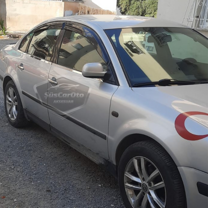 Vw Passat B5 - B5.5 1996-2005 Uyumlu Mugen Cam Rüzgarlığı Seti Piano Black 4'lü İthal image 2