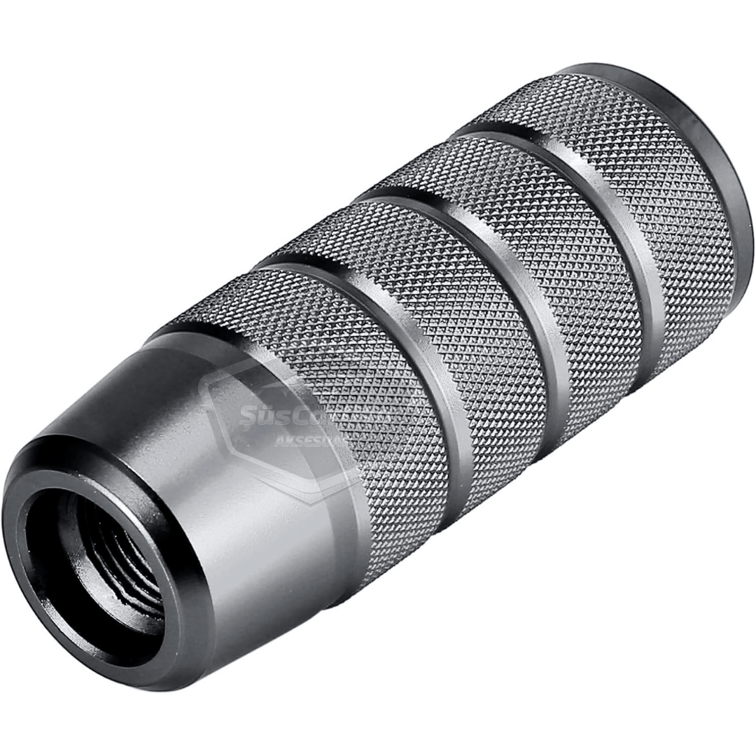 Üniversal 9.5 cm JDM Metal Spor Görünümlü Vites Topuzu Aparatlı Alüminyum Alaşım Otomatik-Manuel Yarış Vites Kolu Titanyum Gri image 7