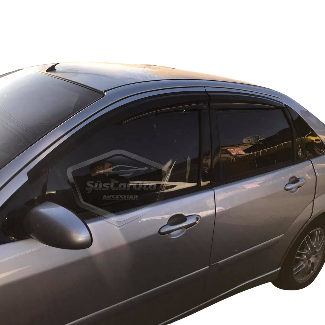 Ford Focus 1 Sedan 1998-2004 Uyumlu Mugen Cam Rüzgarlığı Seti Piano Black 4'lü İthal image 6