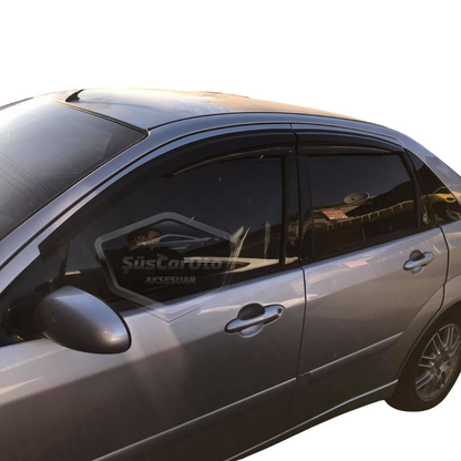 Ford Focus 1 Sedan 1998-2004 Uyumlu Mugen Cam Rüzgarlığı Seti Piano Black 4'lü İthal image 6