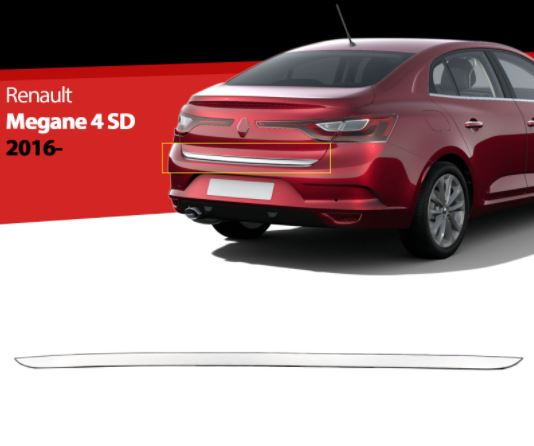 Renault Megane 4 Sedan Krom Bagaj Alt Çıtası 2016 ve Üzeri image 0