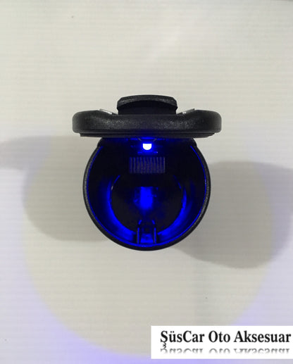 BMW Tip Mini Mavi Led Işıklı Spor Oto Araç İçi Küllük image 3
