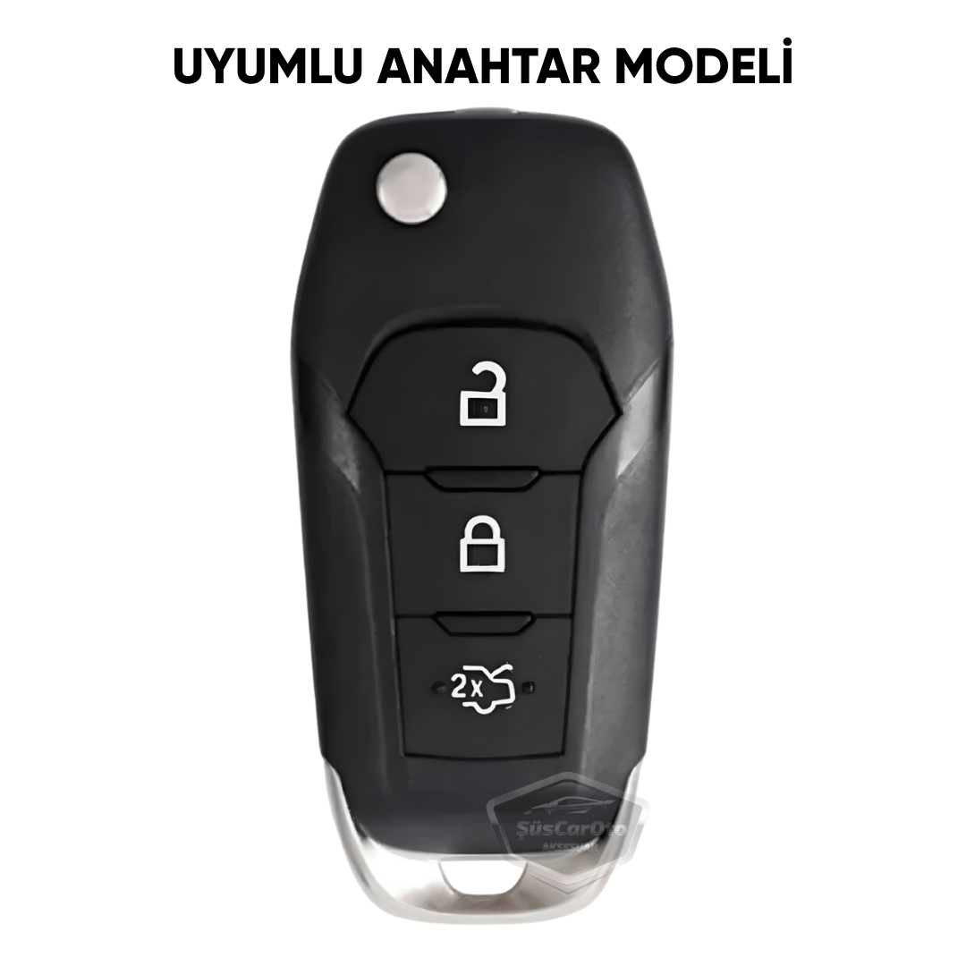 Ford Focus Fiesta Kuga Mondeo Puma Ranger Ecosport Bmax Cmax Smax Sustalı Anahtar Uyumlu Silikon Anahtar Kılıfı Oto Anahtar Kabı Darbe Emici Anahtarlık Koyu Titan Gri image 2