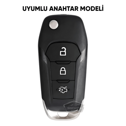Ford Focus Fiesta Kuga Mondeo Puma Ranger Ecosport Bmax Cmax Smax Sustalı Anahtar Uyumlu Silikon Anahtar Kılıfı Oto Anahtar Kabı Darbe Emici Anahtarlık Koyu Titan Gri image 2