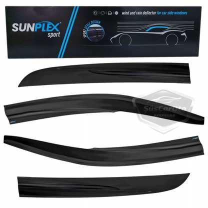 Sunplex Toyota Corolla 2018 Sonrası E210 Uyumlu Spor Cam Rüzgarlığı Seti Piano Black 4'lü Parlak Siyah image 1