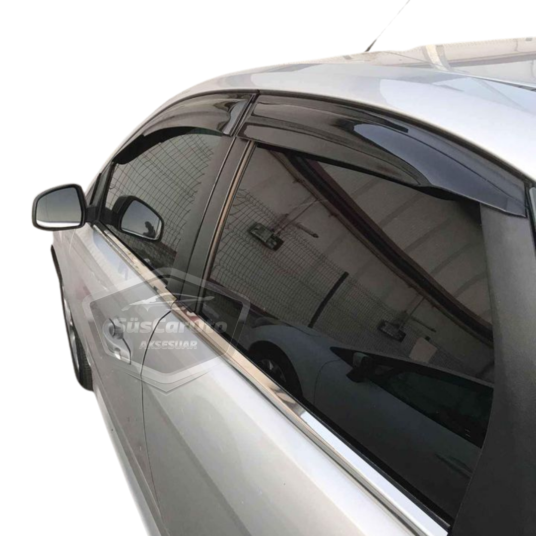Ford Focus 1 Sedan 1998-2004 Uyumlu Mugen Cam Rüzgarlığı Seti Piano Black 4'lü İthal image 8
