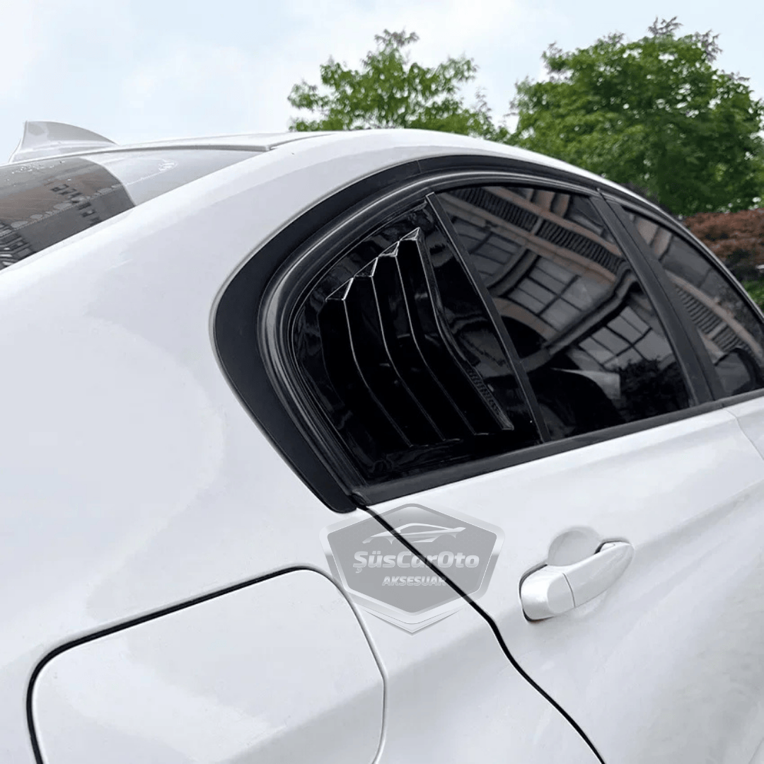 Bmw 3 Serisi F30 2012-2018 Uyumlu Kelebek Cam Izgarası Kelebek Cam Vizörü İthal Havalandırma Sağ Sol Takım Parlak Siyah 1.Sınıf image 7