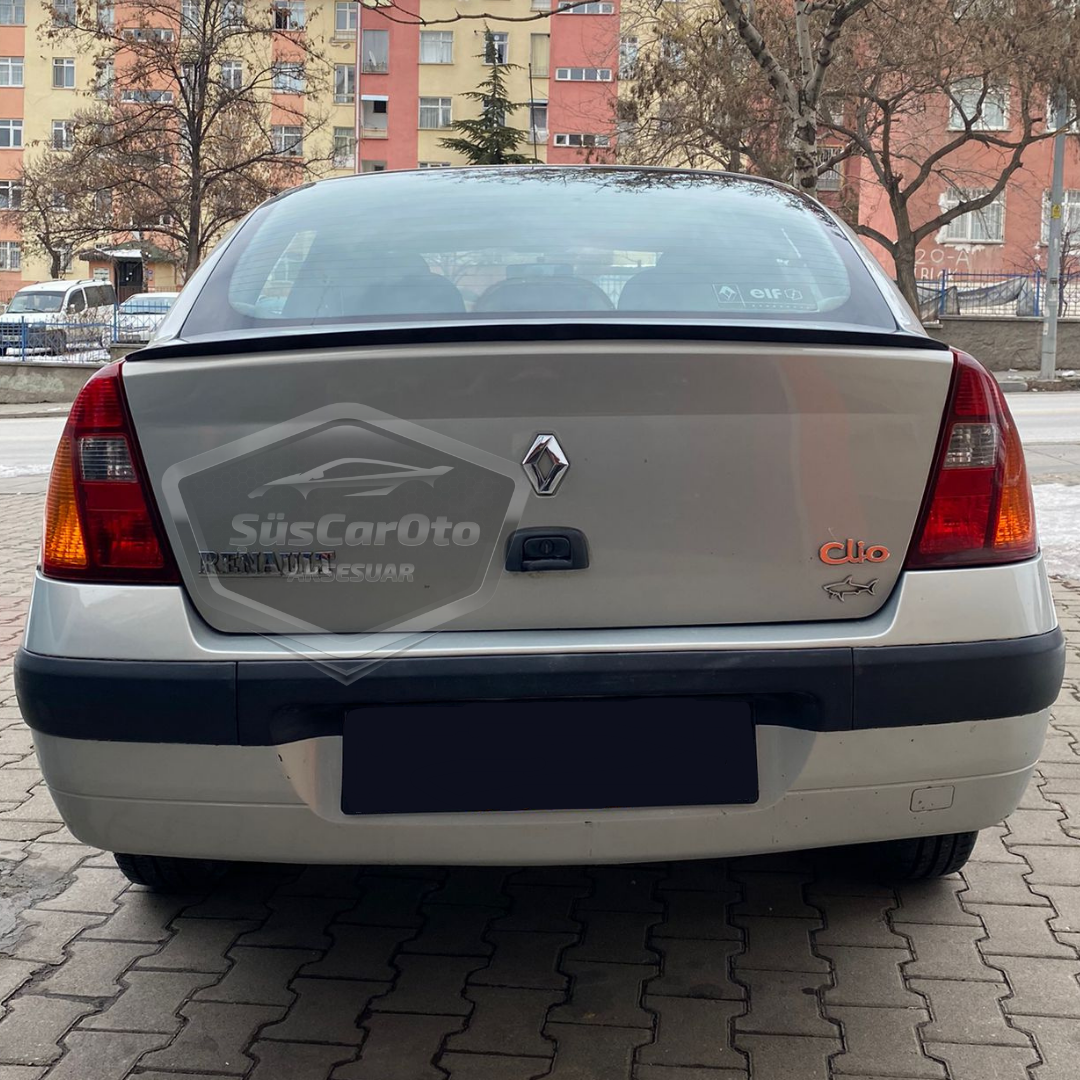 Renault Clio 2 Symbol 1998-2008 Sedan Uyumlu Bagaj Üstü Spoiler Bagaj Çıtası Piano Black Parlak Siyah image 6