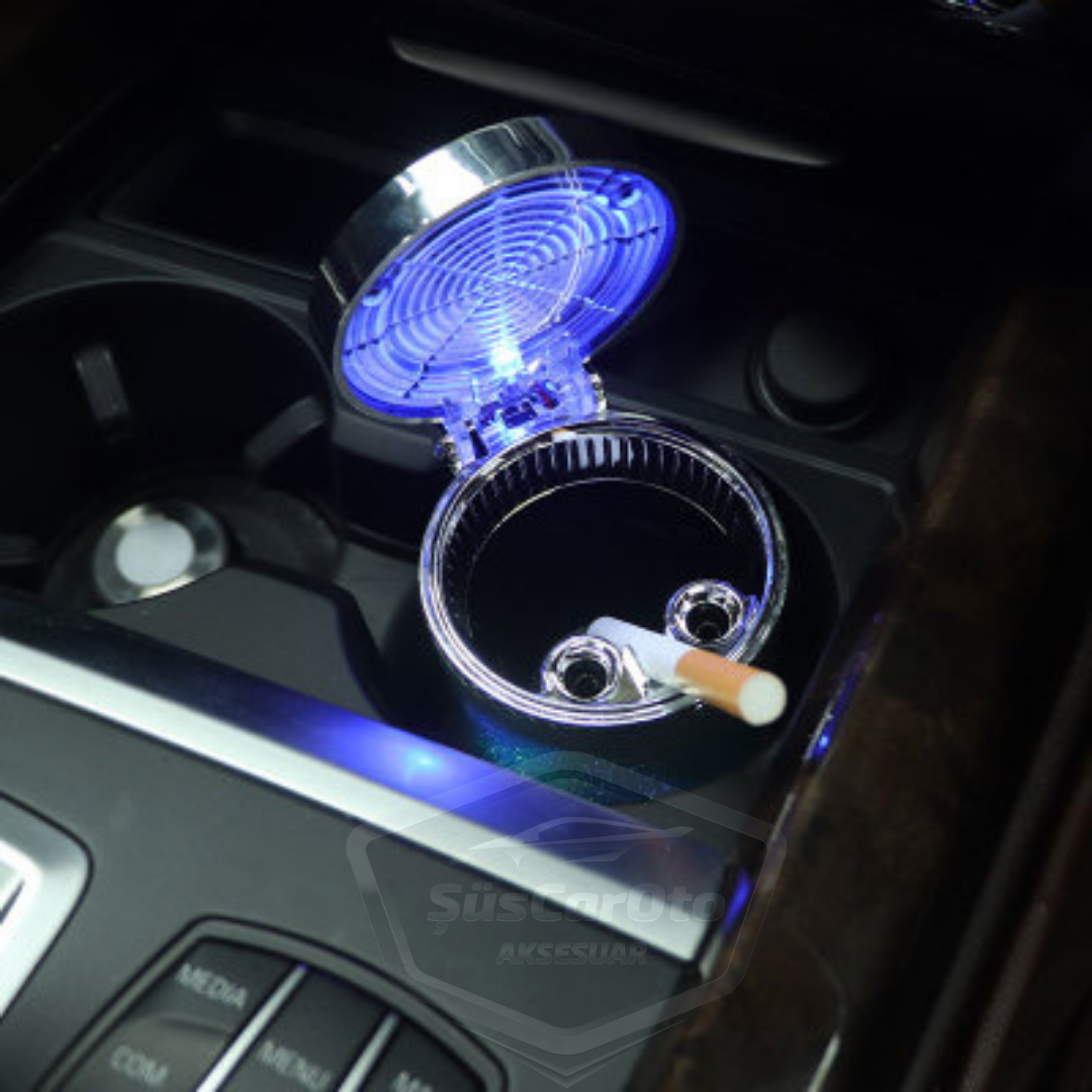 Üniversal 7 Renkli RGB Led Işıklı Lüx Oto Küllük Kapaklı Spor Araç İçi Küllük Araba Küllüğü image 6
