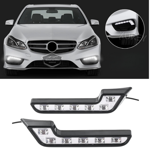 Üniversal 6 Led Mercedes Tip Gündüz Ledi Araba Gündüz Farı Araç Oto DRL Led Lamba Güçlü Işık 12V Su Geçirmez Beyaz 2 Adet image 0