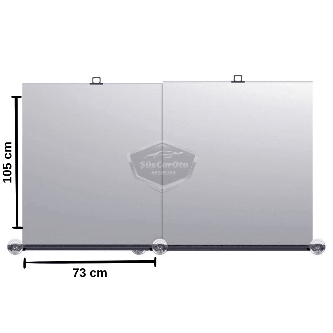Universal Oto Katlanır Stor Perde Güneşlik Ön Arka Cam Gölgelik Otomatik Sürgülü Yeni Nesil Güneş Koruyucu Oto Araba Suv Tır 73 cm x 105 cm 2 Adet image 4
