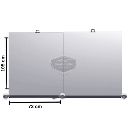 Universal Oto Katlanır Stor Perde Güneşlik Ön Arka Cam Gölgelik Otomatik Sürgülü Yeni Nesil Güneş Koruyucu Oto Araba Suv Tır 73 cm x 105 cm 2 Adet image 4