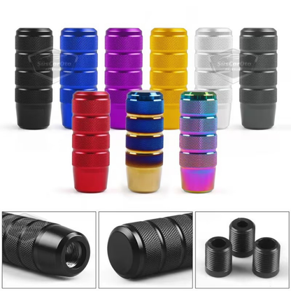 Üniversal 9.5 cm JDM Metal Spor Görünümlü Vites Topuzu Aparatlı Alüminyum Alaşım Otomatik-Manuel Yarış Vites Kolu Mavi image 9