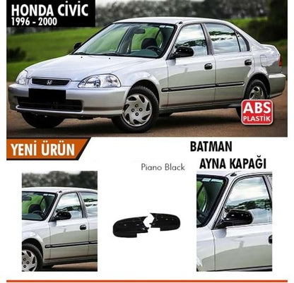 Honda Civic İES EK 1996-2000 Batman Yarasa Ayna Kapağı Piano Black ABS Plastik image 0