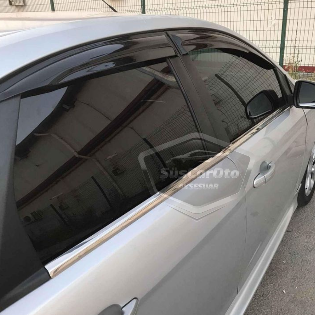 Ford Focus 2 - 2.5 Sedan 2004-2011 Uyumlu Mugen Cam Rüzgarlığı Seti Piano Black 4'lü İthal image 7