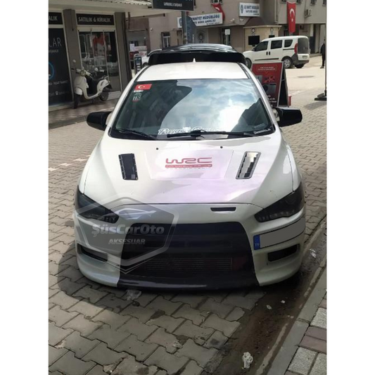 Mitsubishi Lancer 2008-2013 Uyumlu Batman Yarasa Ayna Kapağı Piano Black ABS Plastik image 0